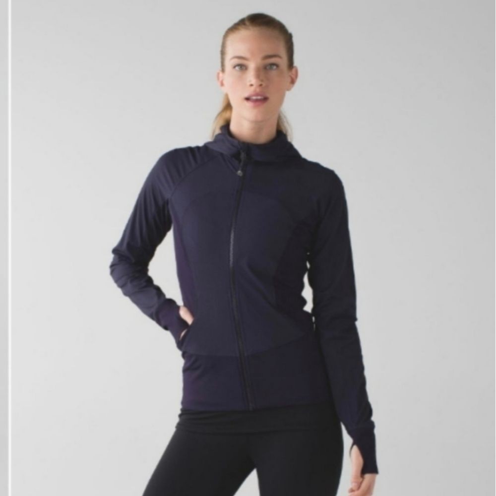 Lululemon In Flux Jacket Hooded Black Womens Size 6